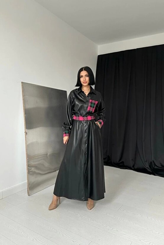 iyah Garnili Etekli Deri Takım