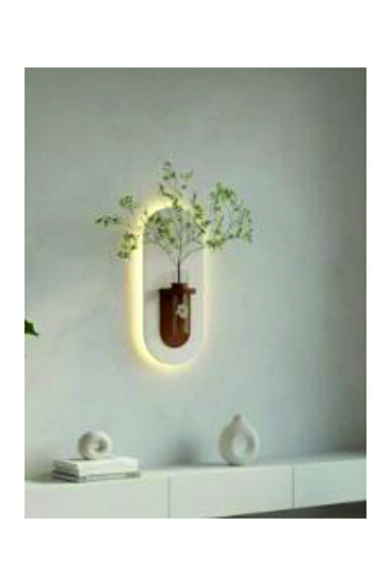 Led’li dekoratif tablo 60x40 modern saksılı tablo