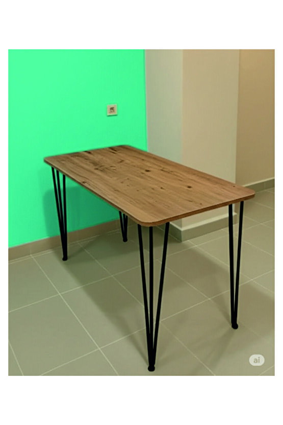 60×120 Metal Ayaklı Masa Mutfak Masası Çalışma Masası Bilgisayar Masası ATLANTİK ÇAM