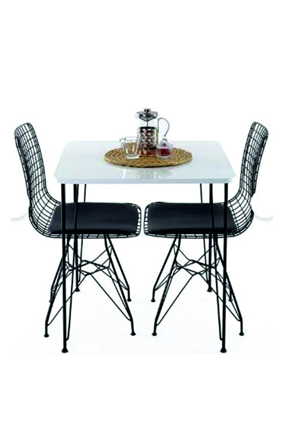 Metal Ayaklı 60x90cm Mutfak Masası Balkon Masası Çalışma Masası BEYAZ 60X90