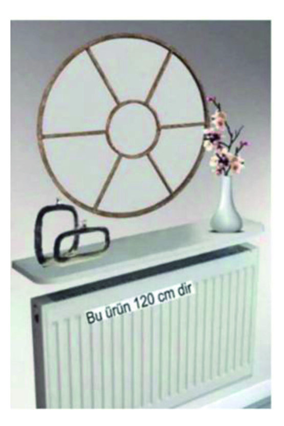 4 KÖŞE OVAL BEYAZ Petek Üstü Raf Dresuar Duvara Montajsız Kalorifer Peteği Üstü Raf 120x18cm