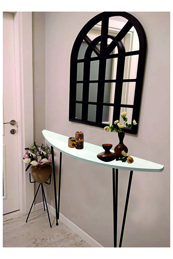 Yarım Ay Oval Kenar Dresuar Beyaz 100cm Siyah AYAK