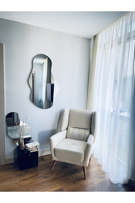 Asimetrik Ayna, Bulut Ayna, Boy Aynası, Duvar Dekor Ayna, Tasarım Ayna 79x45 Cm