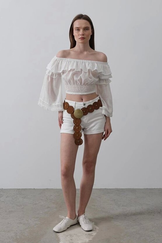 Bluz - Beyaz Beyaz Kadın  Kız bluz şık rahat