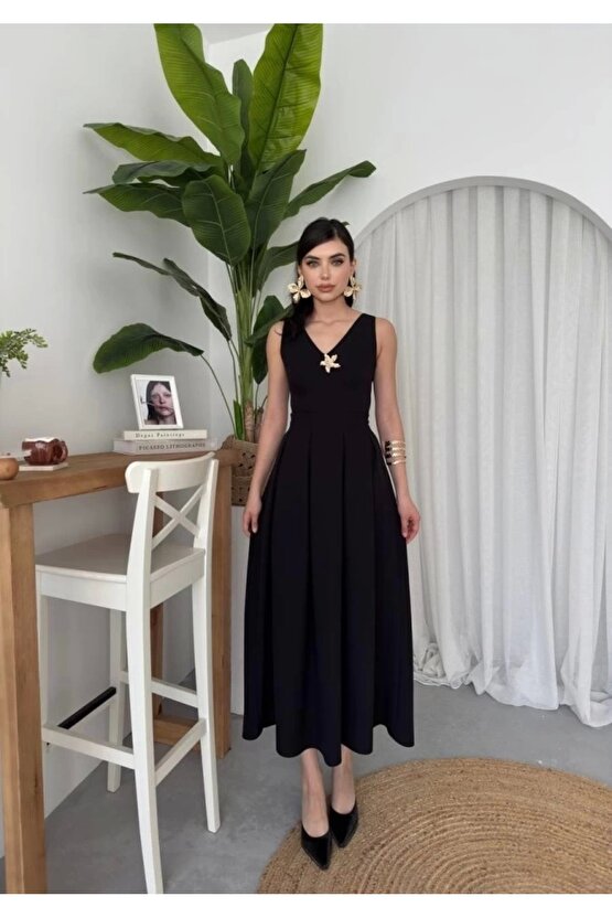 ate Yıldız Detaylı Elbise