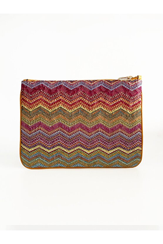 Kadın Renkli Çizgili Portföy El Çantası