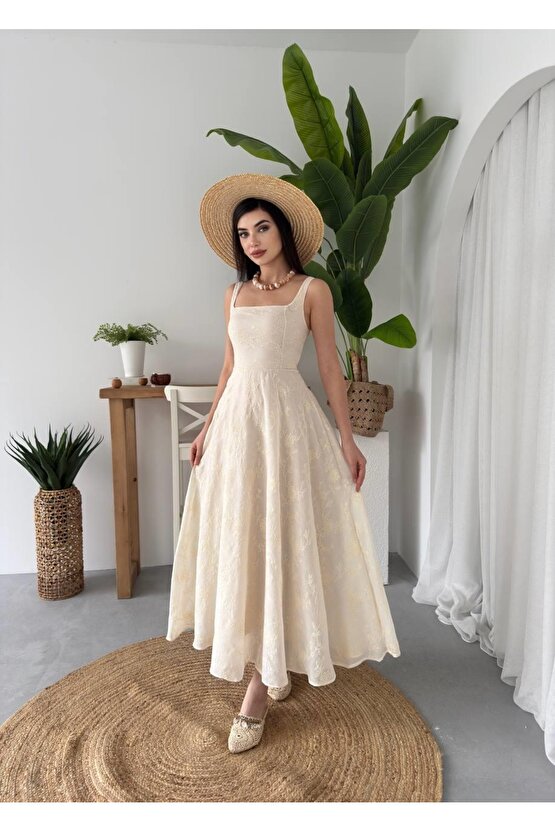 vogueway Cuper Çiçek Detaylı Elbise