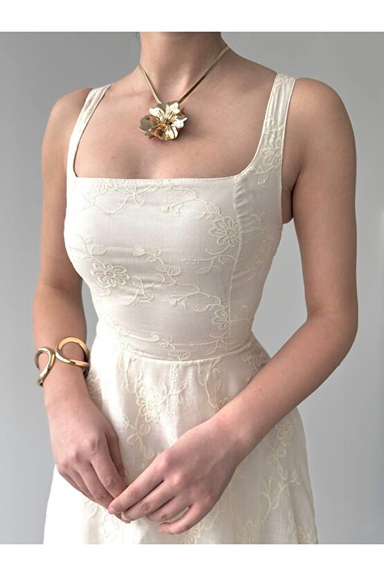 vogueway Cuper Çiçek Detaylı Elbise