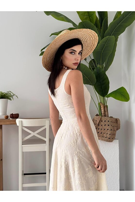 vogueway Cuper Çiçek Detaylı Elbise