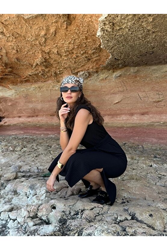 Pamela Kuşakli Vatkali Elbise