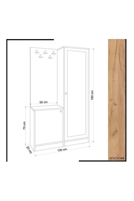 Pro Portmanto Meşebeyaz Aynalı