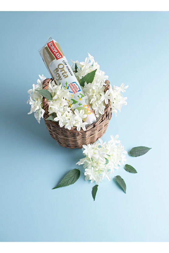 Yasemin Kokulu Orta Boy Büzgülü Çöp Poşeti 15li 55x60 cm, Sızdırmaz, Dayanıklı