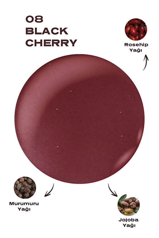 Sweet Kiss Lip Oil Gloss No:08 Dudak Parlatıcı Yağ Kiraz, Gül & Jojoba Yağlı 4,7 ml