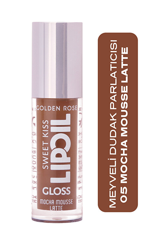 Sweet Kiss Lip Oil Gloss No:05 Dudak Parlatıcı Yağ Fındık, Gül & Jojoba Yağlı 4,7 ml