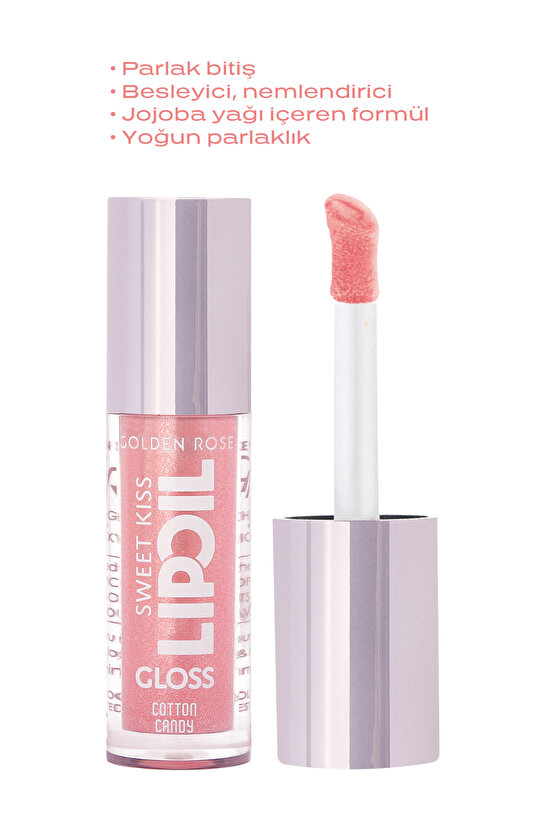 Sweet Kiss Lip Oil Gloss No:01 Dudak Parlatıcı Yağ Gül, Badem & Jojoba Yağlı 4,7 ml