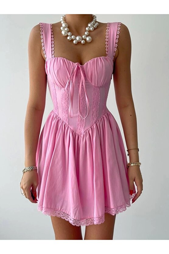 ille Arkası Bağlamalı Elbise