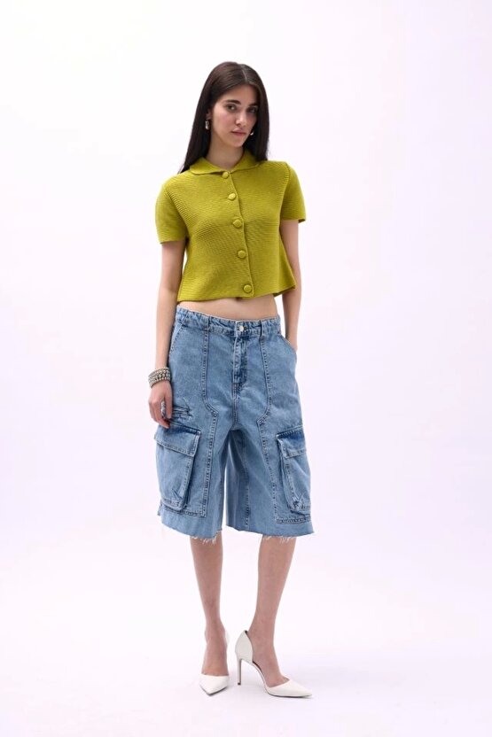 Bebe Yaka Düğmeli Bluz