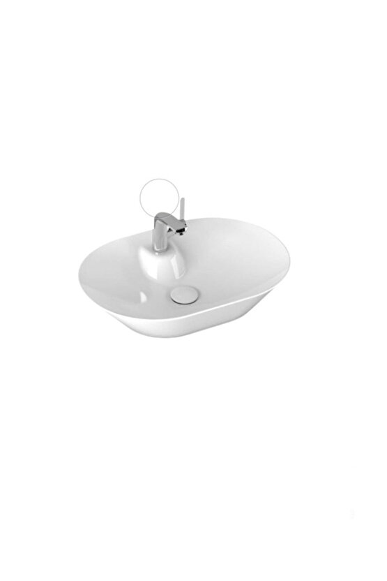 Sistema Y Soft Tezgah Üzeri Lavabo 60 Cm Beyaz Extra Dekorsuz Delikli 10sy51060