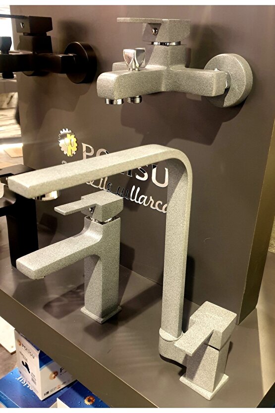 Grı Granit Newstyle L Tipi Eviye Bataryası Nws682gr