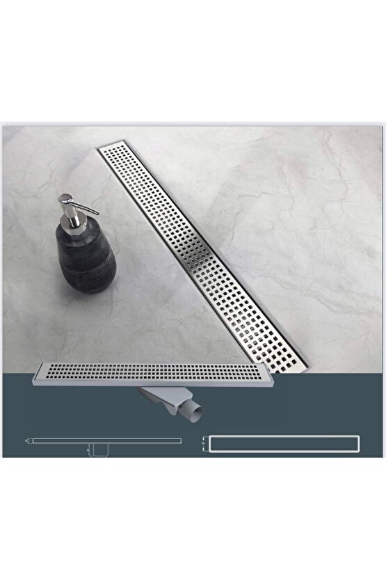 Aquazone 33 Cm Tek Parça Plastik Gövdeli Paslanmaz Izgaralı Döner Sifonlu Duş Kanalı