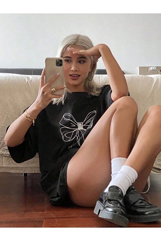 Baskılı Oversize Tshirt iyah