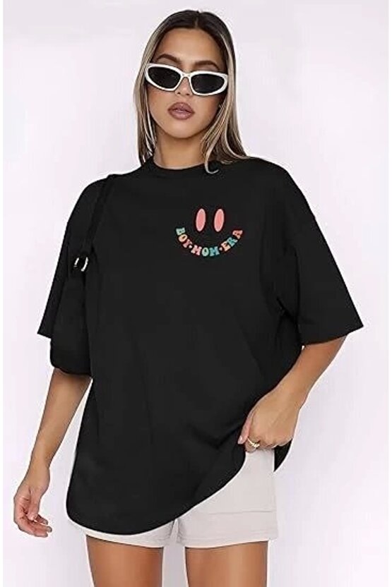 Bisiklet Yaka Kısa Kol Baskılı Tshirt iyah