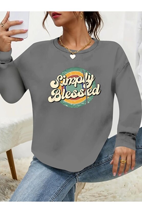 Kadın Uzun Kollu Bisiklet Yaka Viskon Iki Iplik Bluz