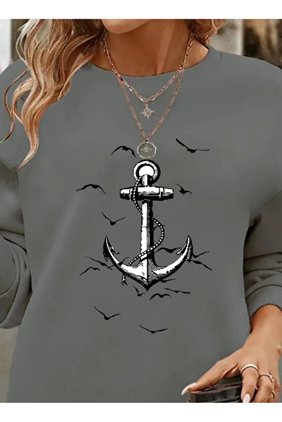 Kadın Uzun Kollu Bisiklet Yaka Desenli Viskon Iki Iplik Bluz