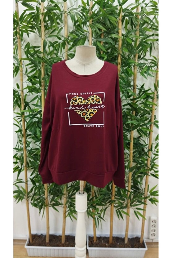 Kadın Uzun Kollu Bisiklet Yaka Desenli Viskon Iki Iplik Bluz