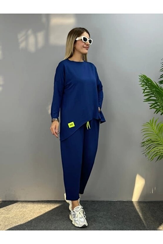 Kadın Iki Iplik Viskon Pamuk Kumaş Arma Detaylı Ikili Takım