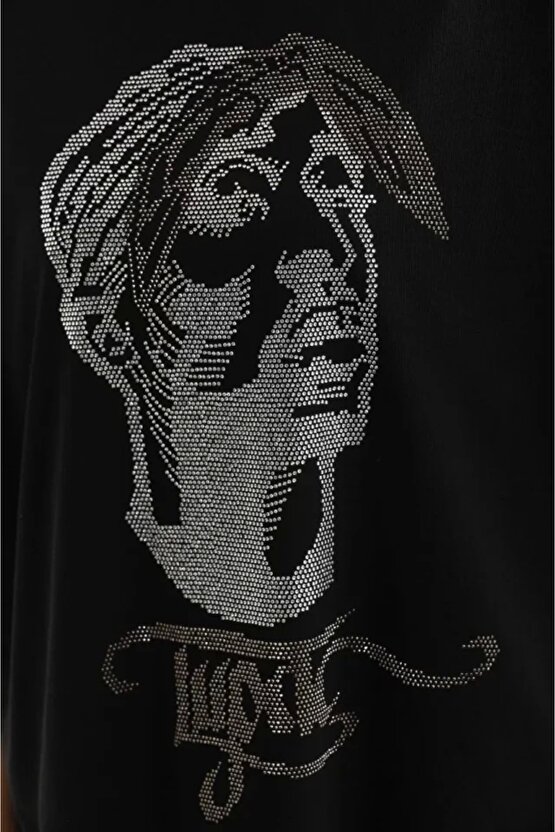 Unisex Taş Desenli Oversize Thirt iyah