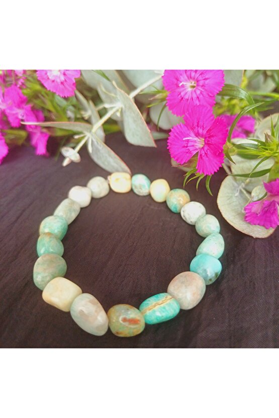 Doğal Taş Larimar Kristal Bileklik Bilgelik Ve Ozsevgı Taşı 10-12mm