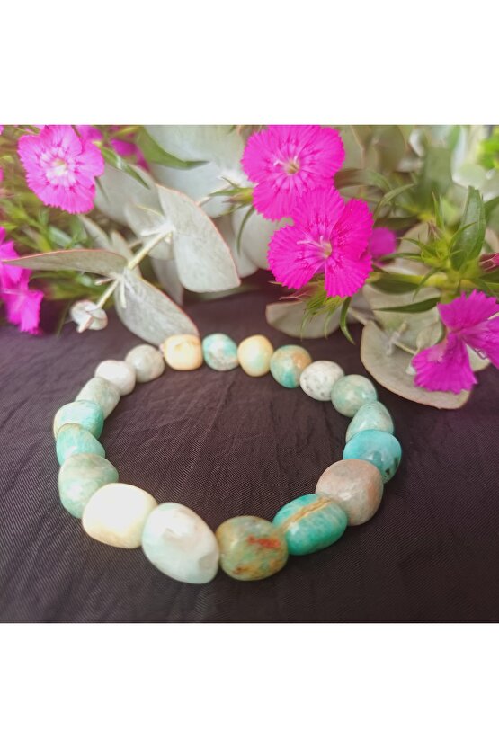 Doğal Taş Larimar Kristal Bileklik Bilgelik Ve Ozsevgı Taşı 10-12mm