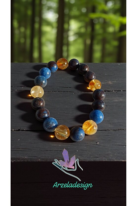 Doğal Taş Özgüven Bilekliği (SİTRİN VE KRİZOKOL SIFASI) 10mm