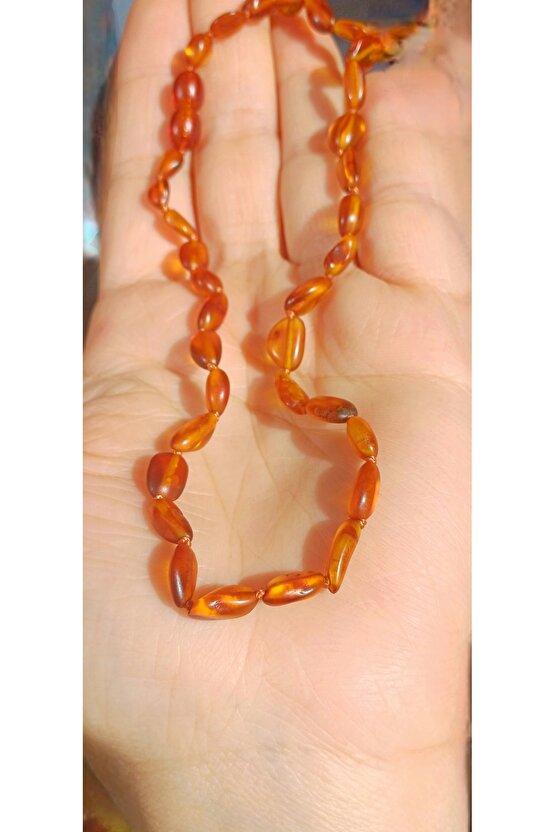 Doğal Taş Kehribar Bebek Kolye