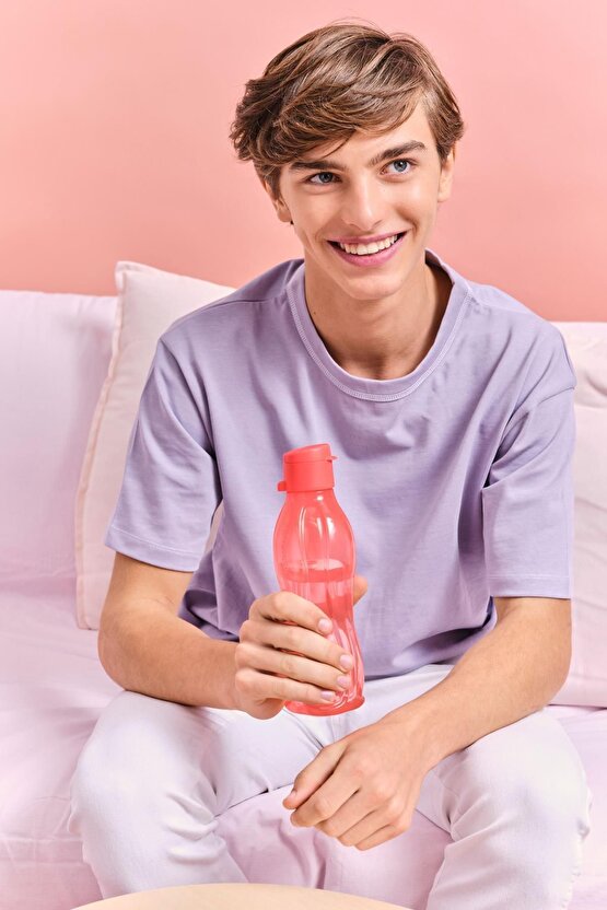 Eco Şişe Suluk Su Mavisi ve Kolay Kapak Pembe 2li  500 ml