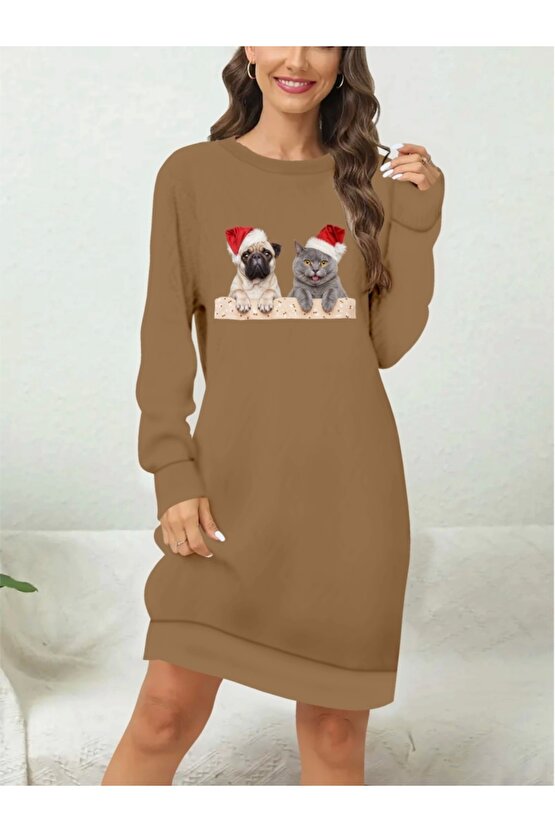 Kadın Uzun Kollu Bisiklet Yaka Desenli Viskon Iki Iplik Bluz