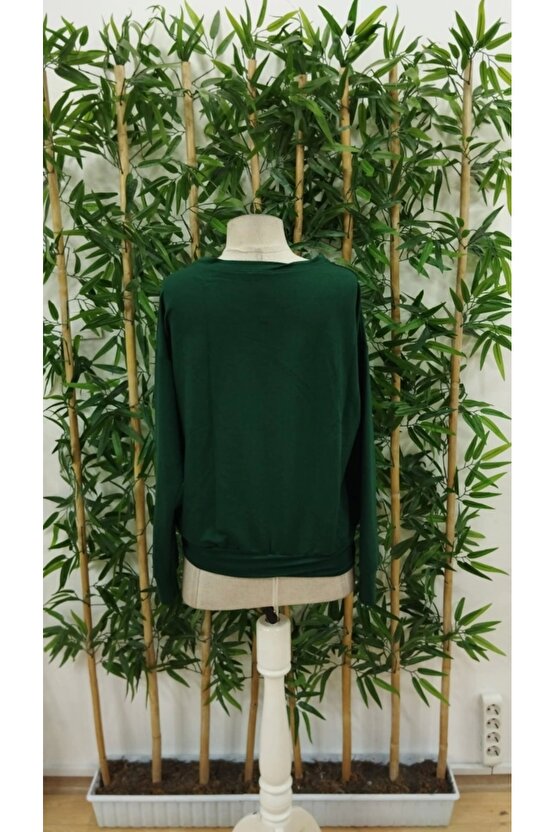 Kadın Uzun Kollu Bisiklet Yaka Viskon Iki Iplik Bluz