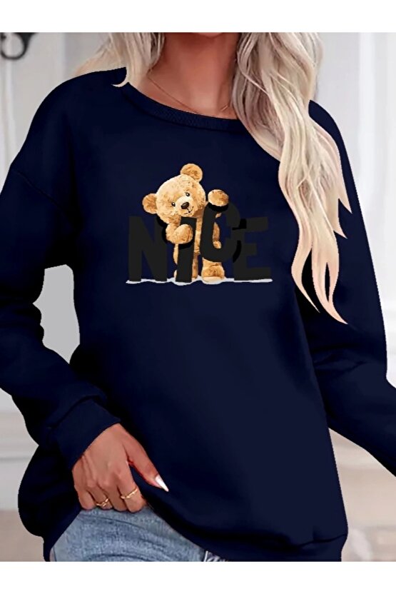 Kadın Uzun Kollu Bisiklet Yaka Viskon Iki Iplik Bluz