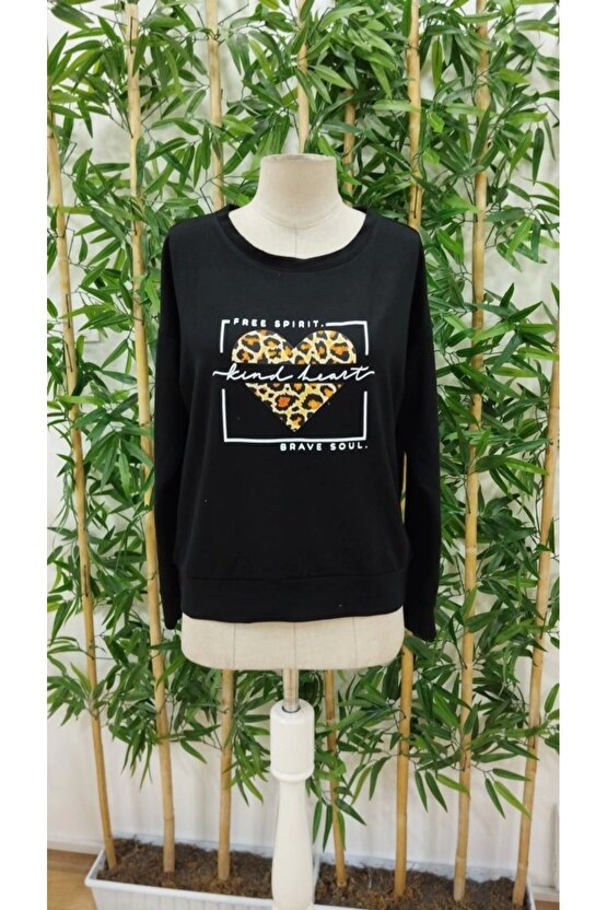 Kadın Uzun Kollu Bisiklet Yaka Desenli Viskon Iki Iplik Bluz