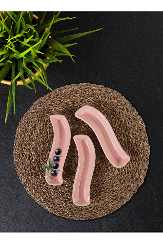 Mat Açık Pembe İvory Zeytinlik 18 Cm 3 Adet