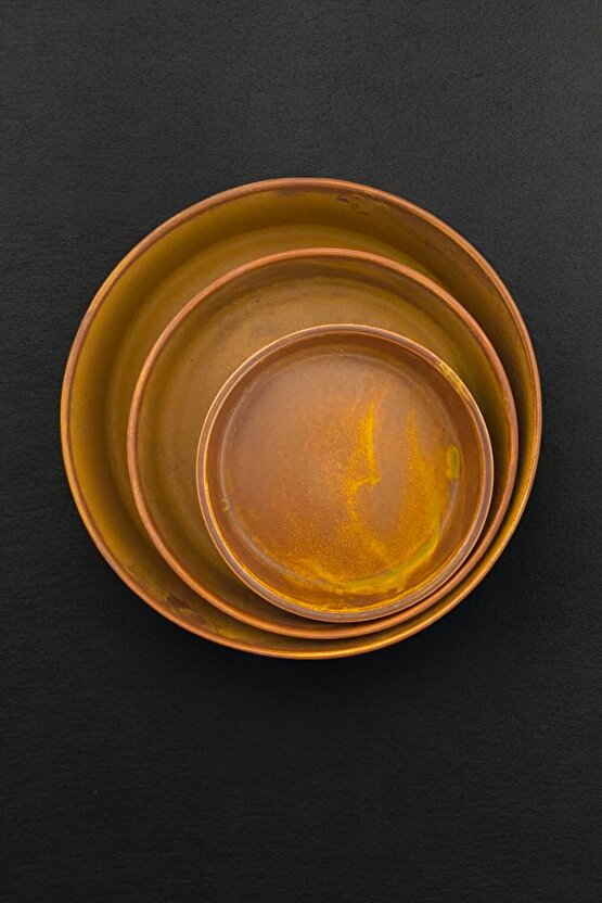 Wavy 3lü 21-17-13cm Porselen Kase