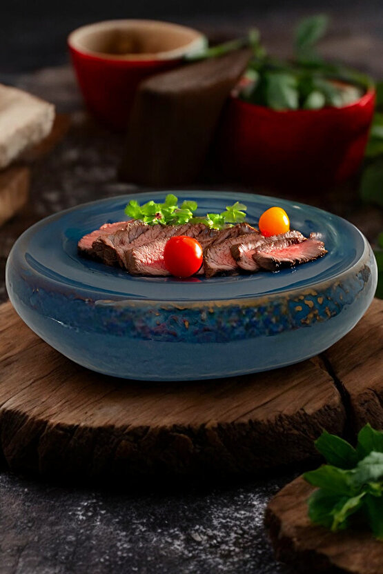 Plume Porselen 25cm Düz Servis Sunum Tabağı