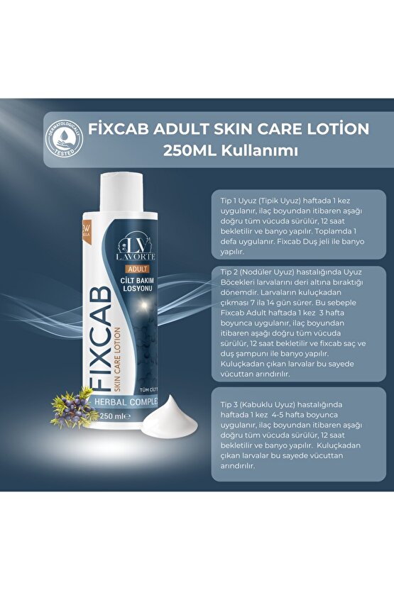 Fıxcab Yetişkinler Için (UYUZVEKAŞINTI) Vücut Losyonu 250ml