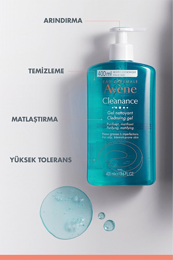 Cleanance Cleansing Gel Yağlı ve Akneye Eğilimli Ciltler İçin Matlaştırıcı Temizleme Jeli 400 ml X 2