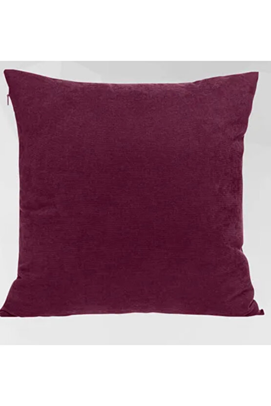 Duck Keten 43X43 Kırlent Kılıfı 2Li VİŞNE ÇÜRÜĞÜ RENGİ Fermuarlı EVTEX