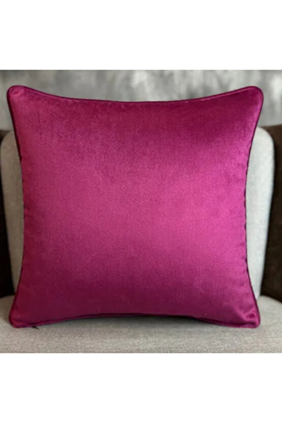 Duck Keten 43X43 Kırlent Kılıfı 2Li VİŞNE ÇÜRÜĞÜ RENGİ Fermuarlı EVTEX