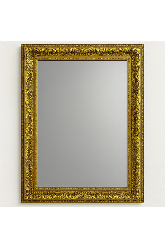 Altın Varaklı Çerçeveli Ayna-9cm Çerçeve Kalınlığı- Gold Ayna - Klasik Ayna- Salon Ayna