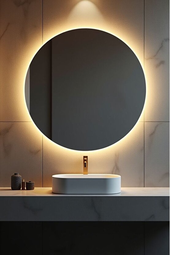 Pilli Kablosuz Yuvarlak Ledli Ayna