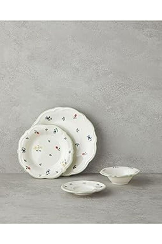 English Home Fiorellino Porselen 8 Parça 2 Kişilik Kahvaltı Takımı Yeşil-Sarı-Pembe-Mavi